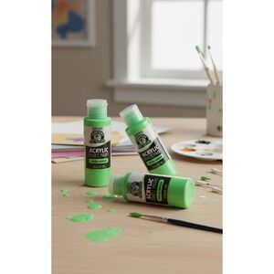 3 pcs ArtSkills Crafters Closet Neon Green Acrylic Craft Paint‎ 2oz PA-8794
